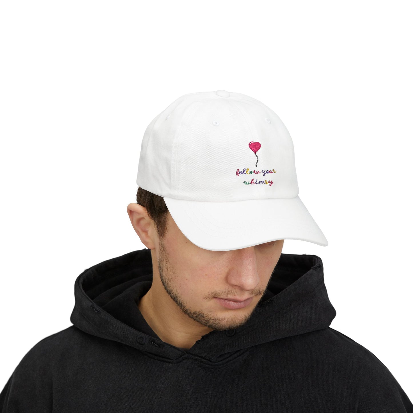 Follow Your Whimsy Heart Balloon Embroidered Baseball Hat
