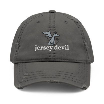 Jersey Devil Doodle Embroidered Distressed Dad Hat