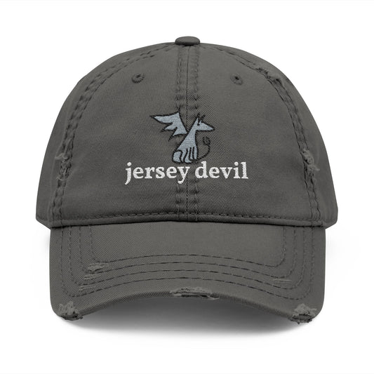 Jersey Devil Doodle Embroidered Distressed Dad Hat