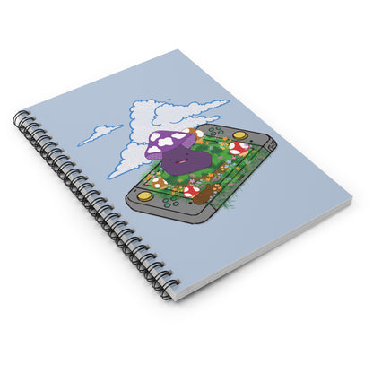 Purple Pocket Monster Mushroom Gaming Console Notebook | Spiral Ruled Notebook
