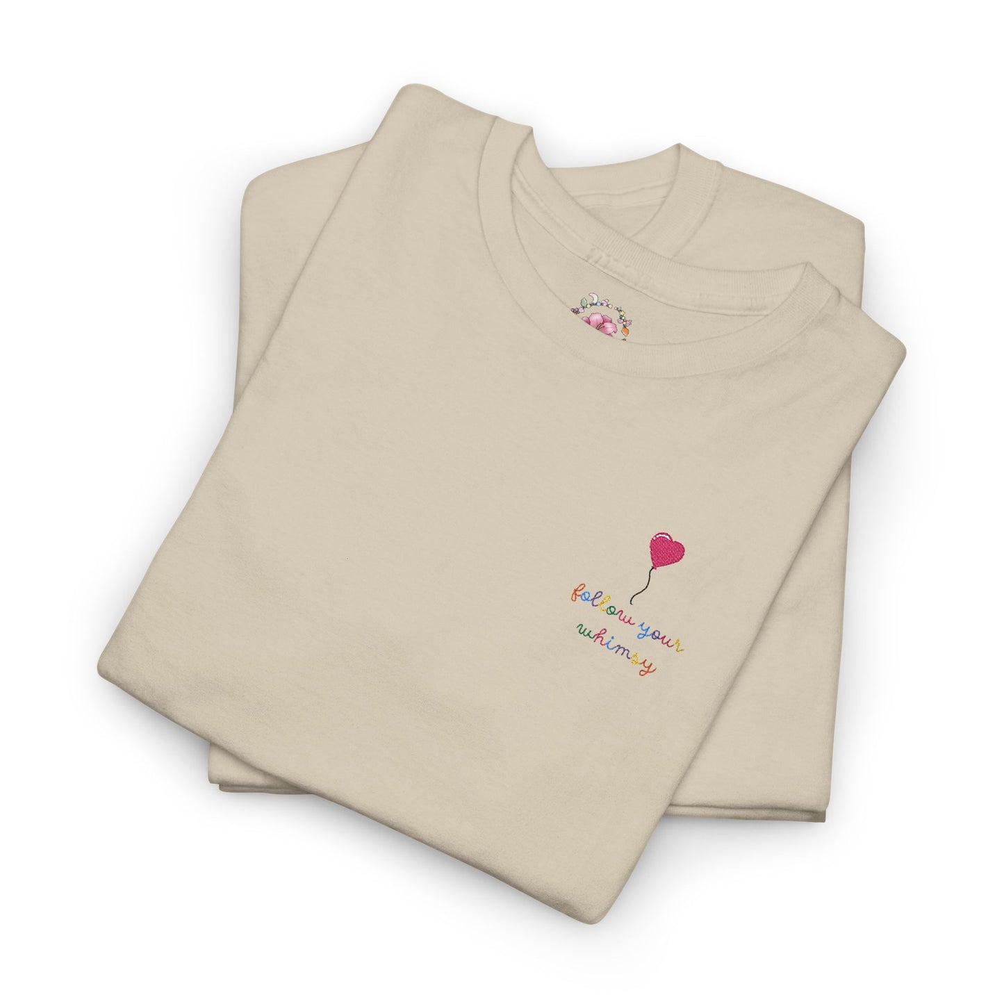 Follow Your Whimsy Heart Balloon Embroidered T Shirt