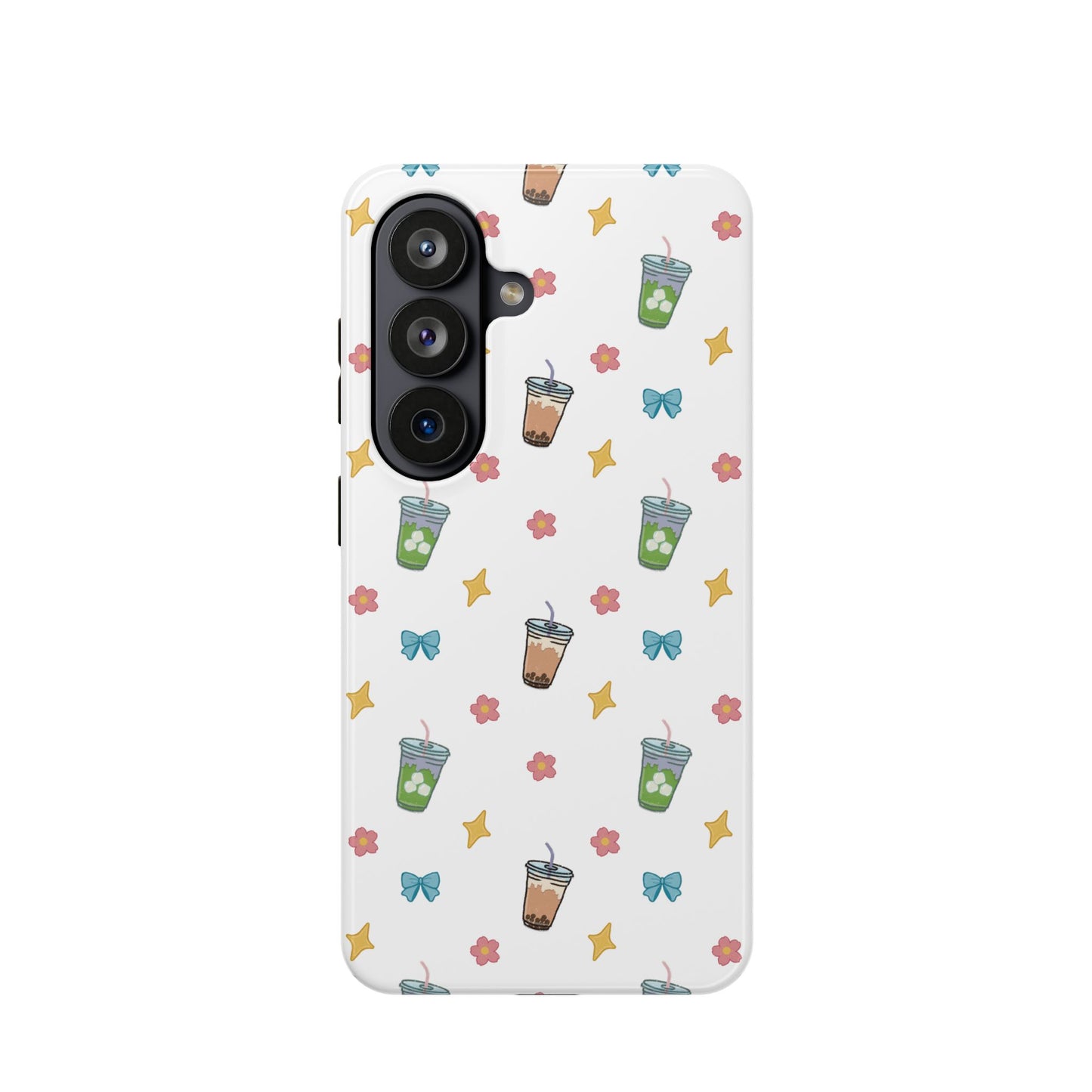 Cute Milk Tea Boba Iced Matcha Pattern Magnetic Impact Phone Case