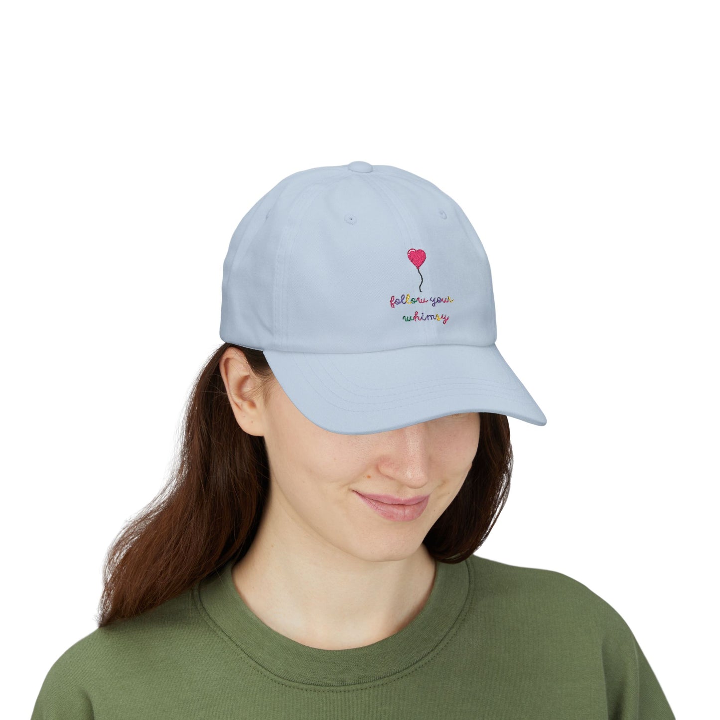 Follow Your Whimsy Heart Balloon Embroidered Baseball Hat