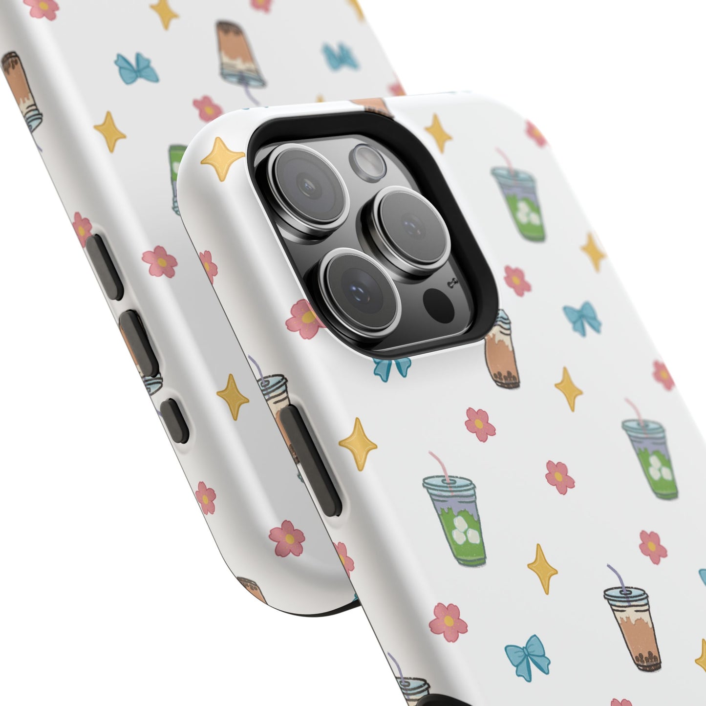 Cute Milk Tea Boba Iced Matcha Pattern Magnetic Impact Phone Case