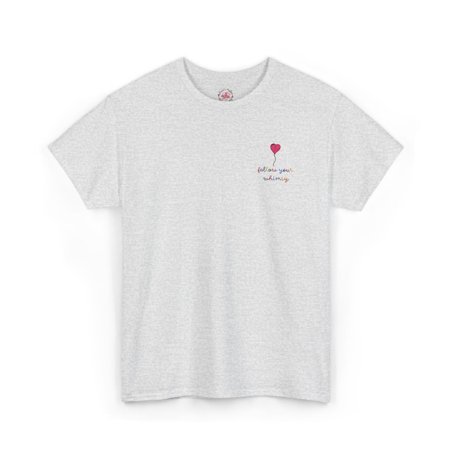 Follow Your Whimsy Heart Balloon Embroidered T Shirt