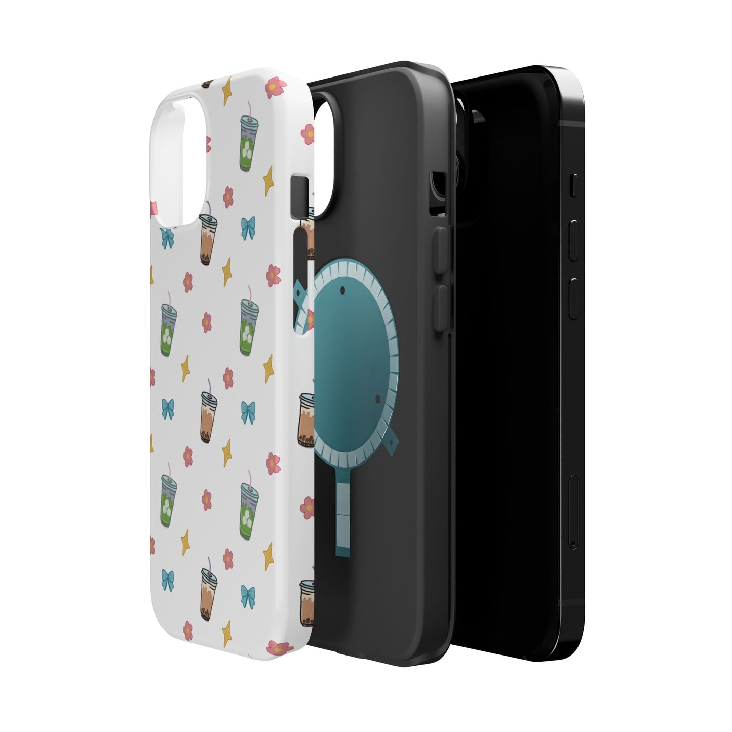 Cute Milk Tea Boba Iced Matcha Pattern Magnetic Impact Phone Case