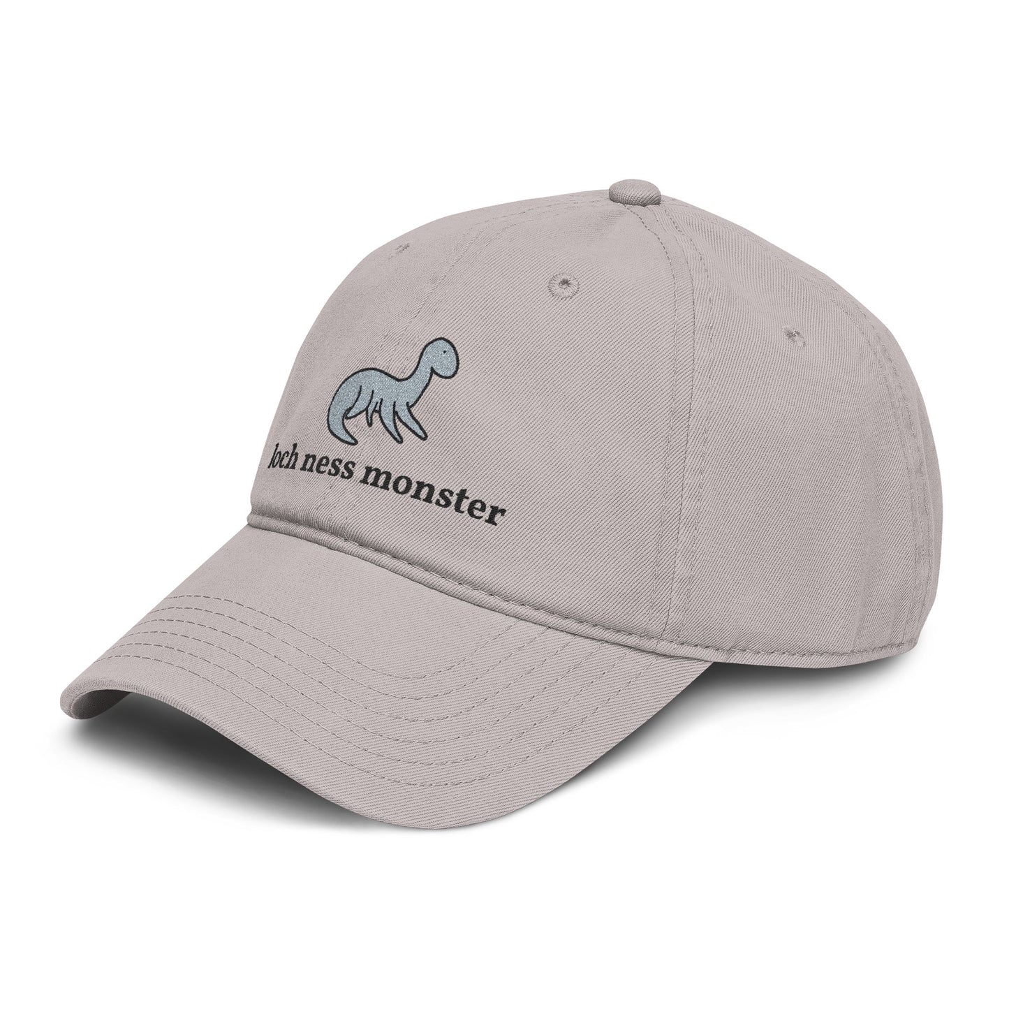 Loch Ness Monster Doodle Embroidered Baseball Cap