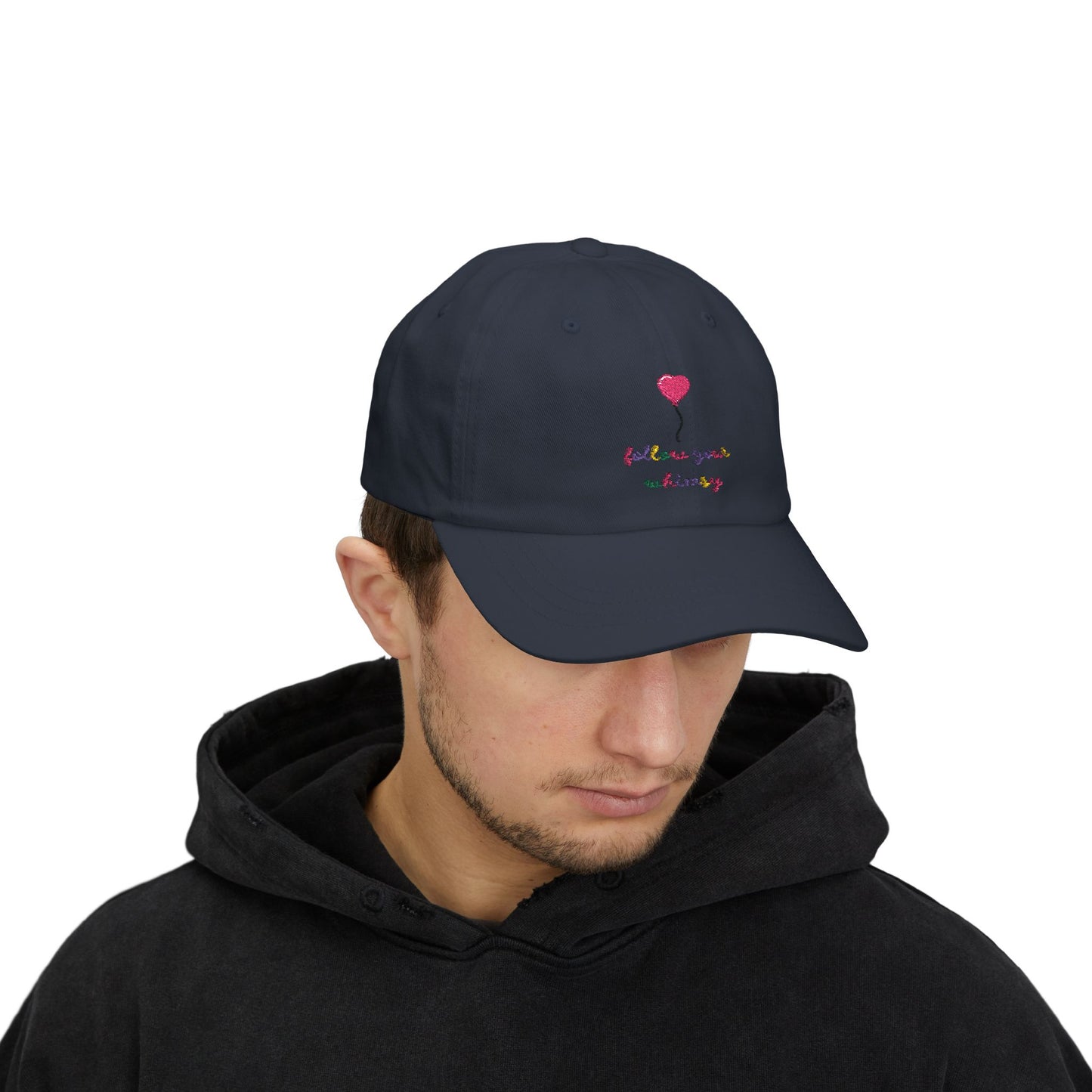 Follow Your Whimsy Heart Balloon Embroidered Baseball Hat