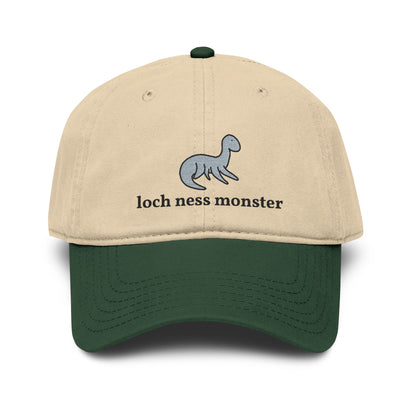 Loch Ness Monster Doodle Embroidered Baseball Cap