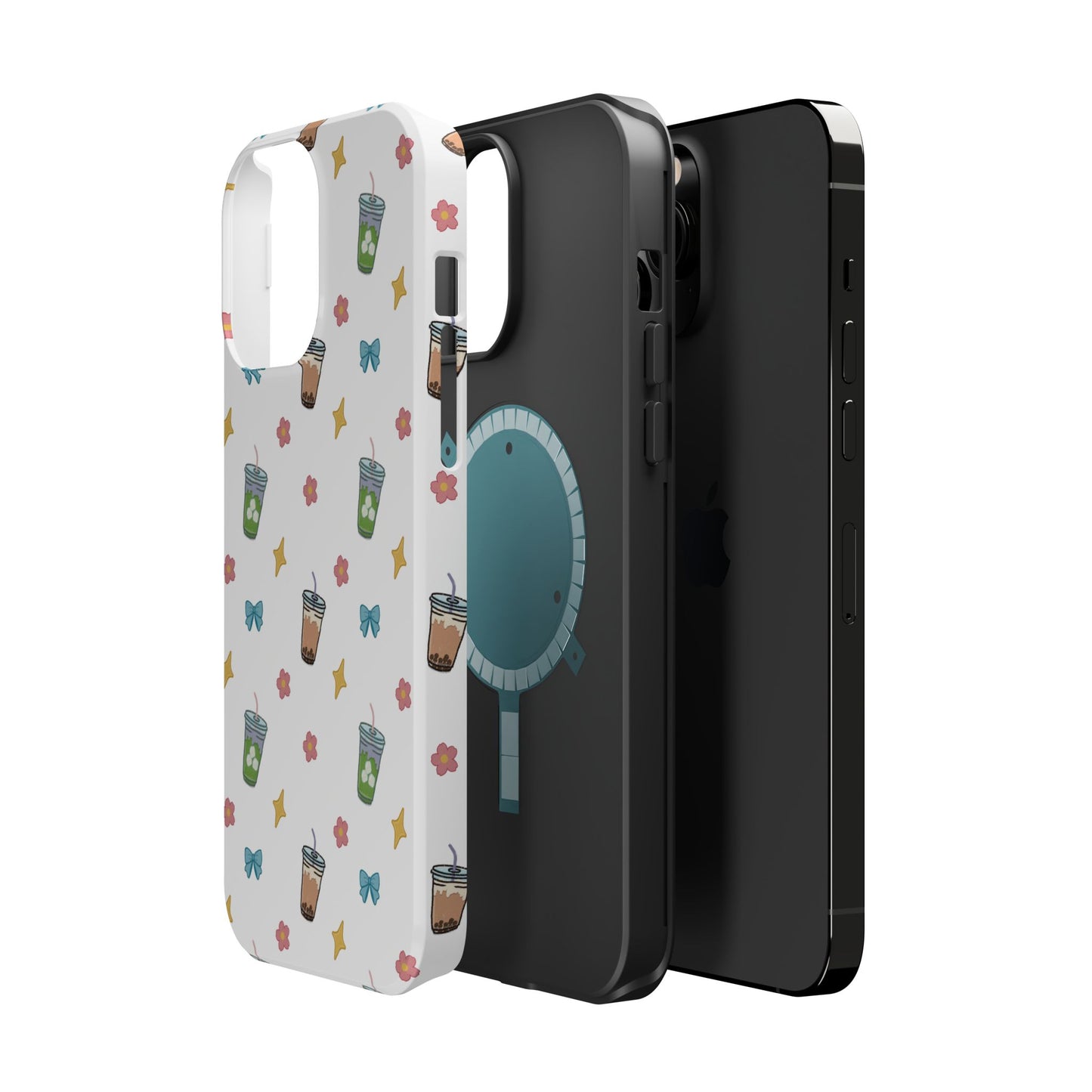 Cute Milk Tea Boba Iced Matcha Pattern Magnetic Impact Phone Case