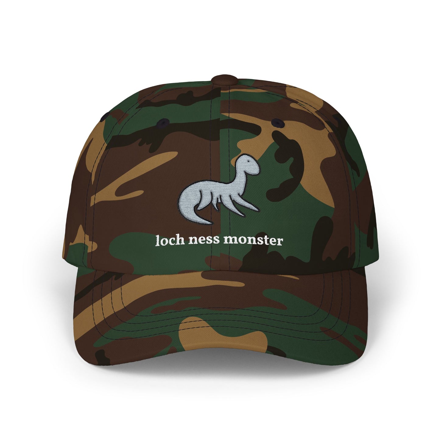 Embroidered Loch Ness Monster Nessie Doodle Dad Hat