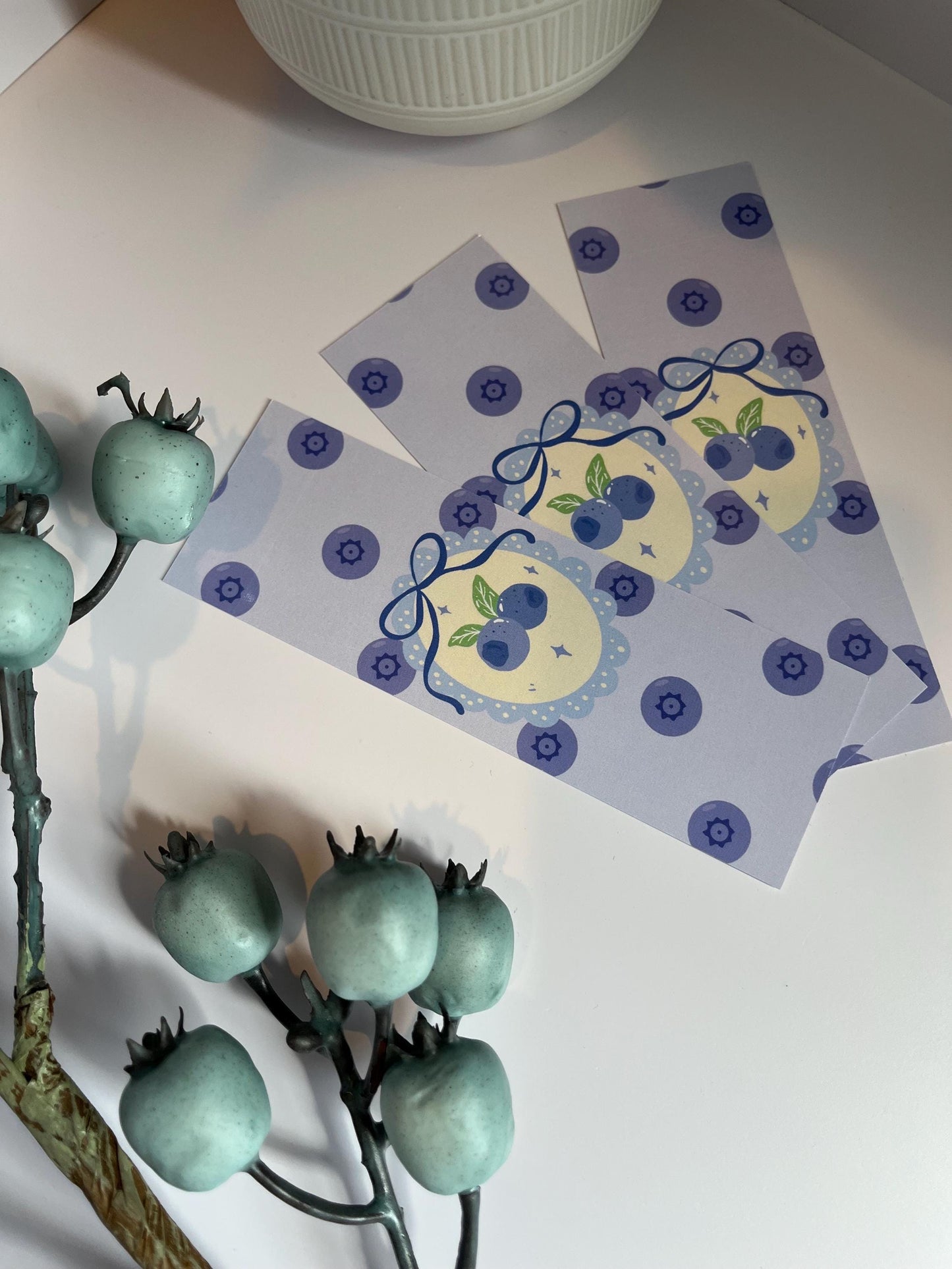 Blueberry Coquette Bookmark Cute Bookish Reading