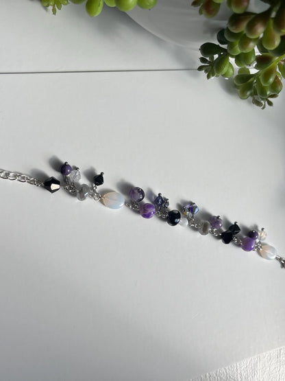 Black White Purple Mushroom Cluster Bracelet Ace Pride Asexual Demisexual