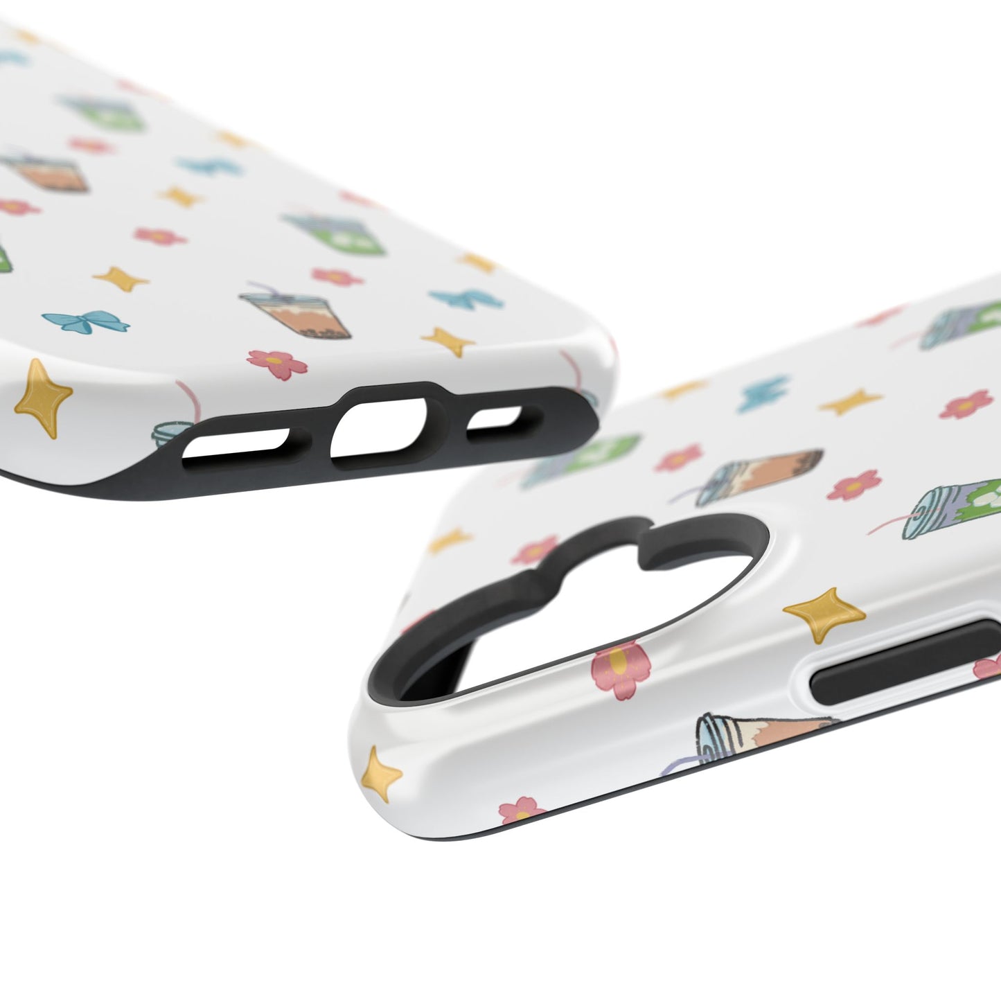 Cute Milk Tea Boba Iced Matcha Pattern Magnetic Impact Phone Case