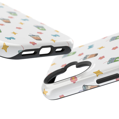 Cute Milk Tea Boba Iced Matcha Pattern Magnetic Impact Phone Case