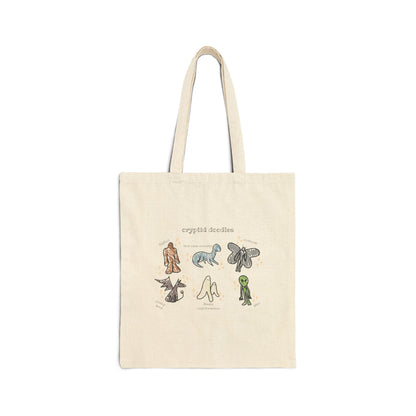 Cryptid Doodles Cotton Canvas Tote Bag