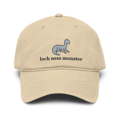Loch Ness Monster Doodle Embroidered Baseball Cap