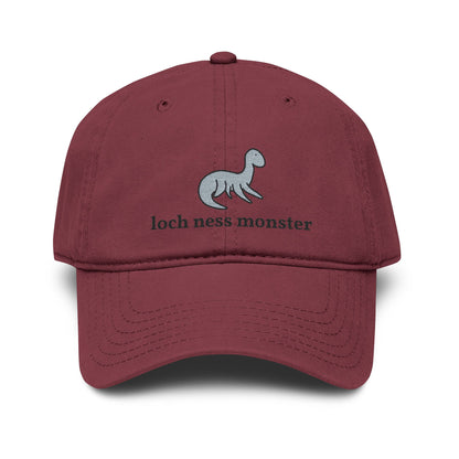 Loch Ness Monster Doodle Embroidered Baseball Cap