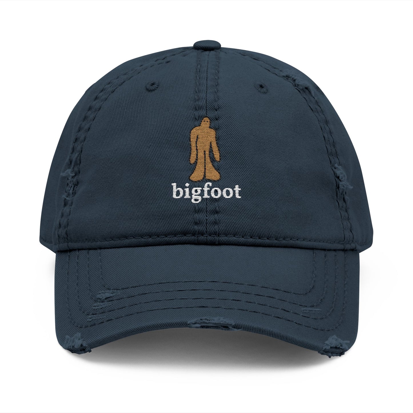 Bigfoot Doodle Embroidered Distressed Dad Hat