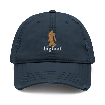 Bigfoot Doodle Embroidered Distressed Dad Hat