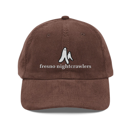 Corduroy Baseball Cap Embroidered Fresno Nightcrawlers Doodle Vintage Dad Hat