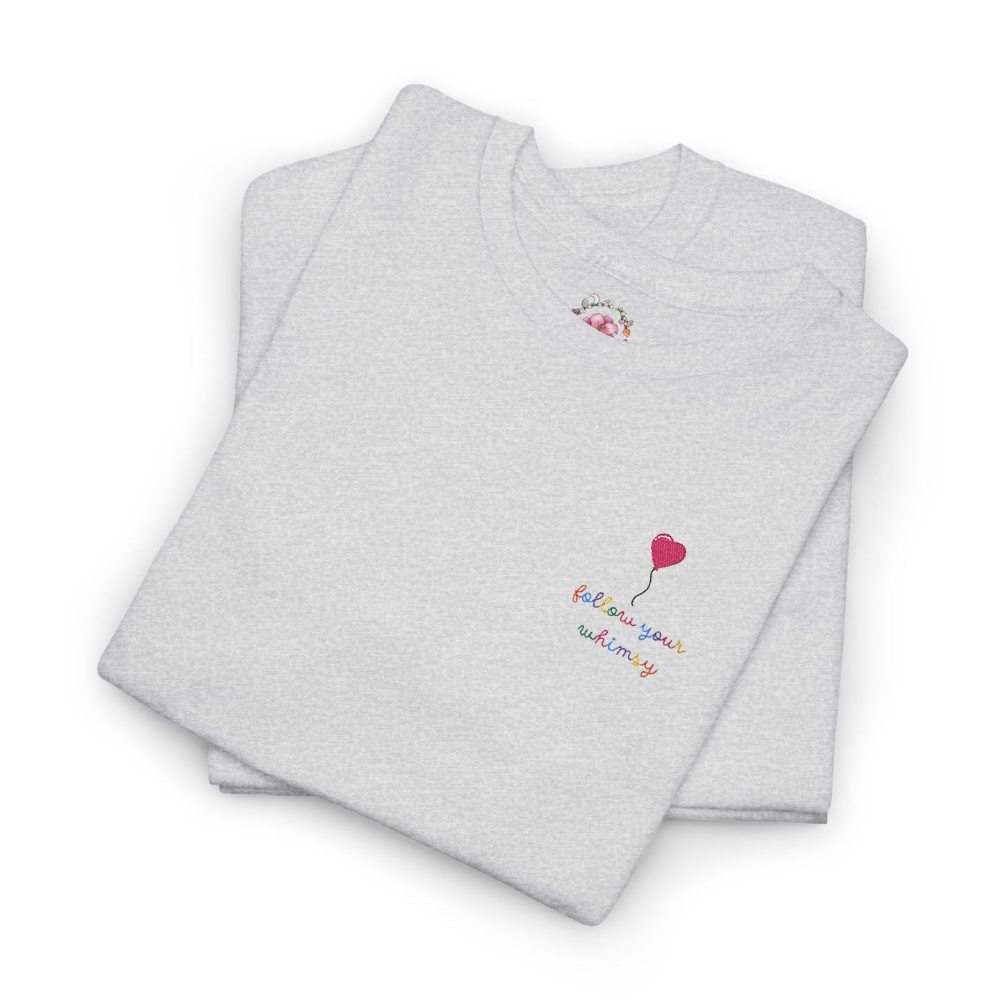 Follow Your Whimsy Heart Balloon Embroidered T Shirt