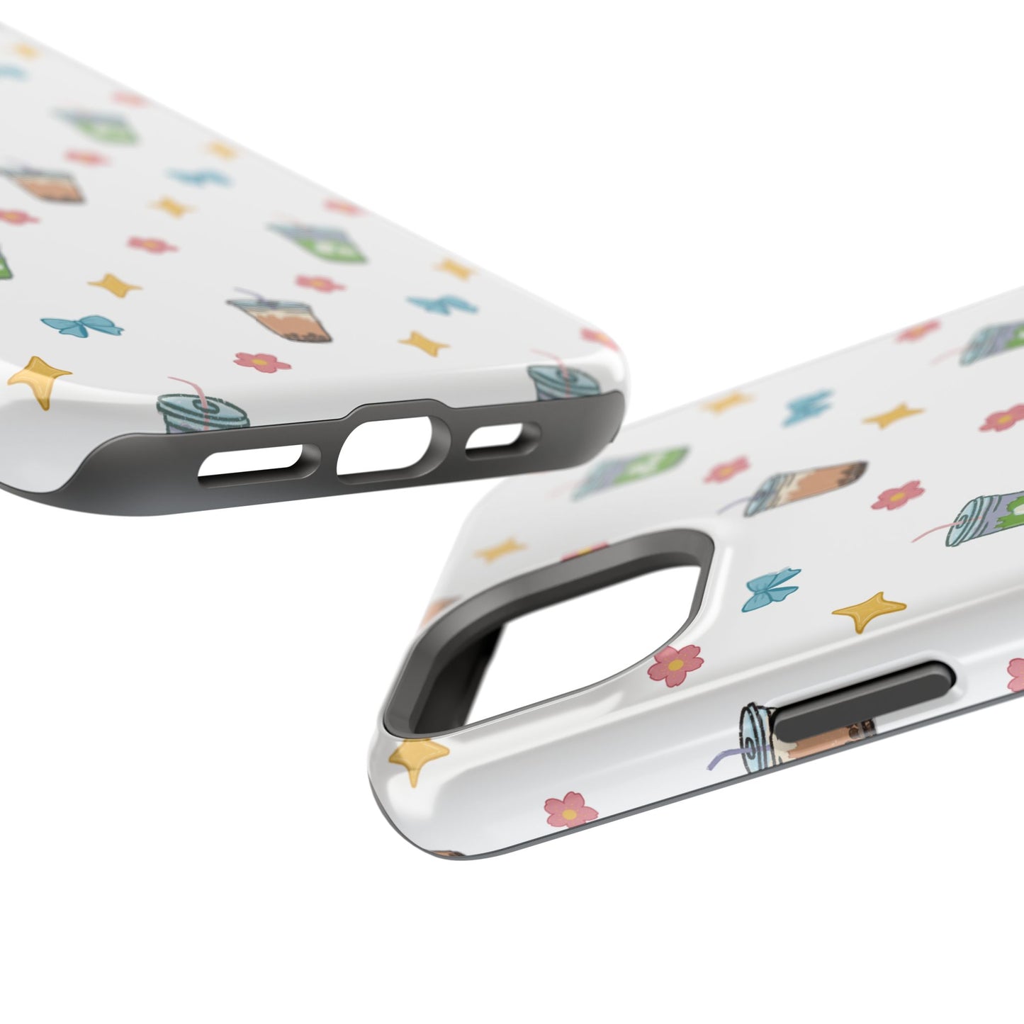 Cute Milk Tea Boba Iced Matcha Pattern Magnetic Impact Phone Case