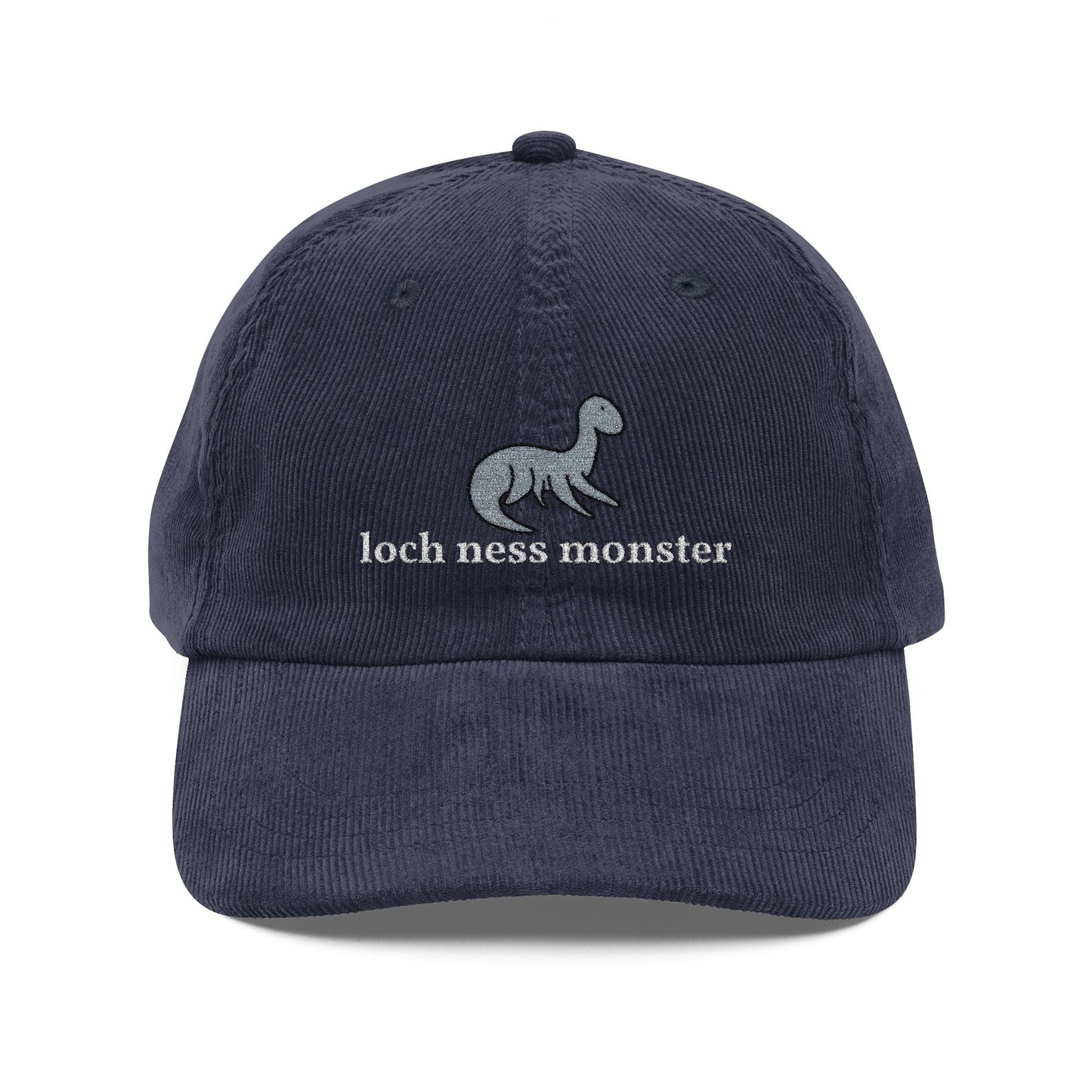 Embroidered Loch Ness Monster Doodle Corduroy Hat