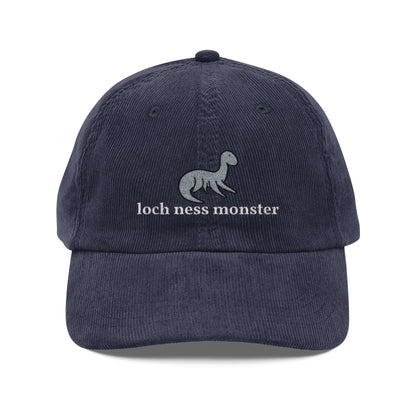 Embroidered Loch Ness Monster Doodle Corduroy Hat