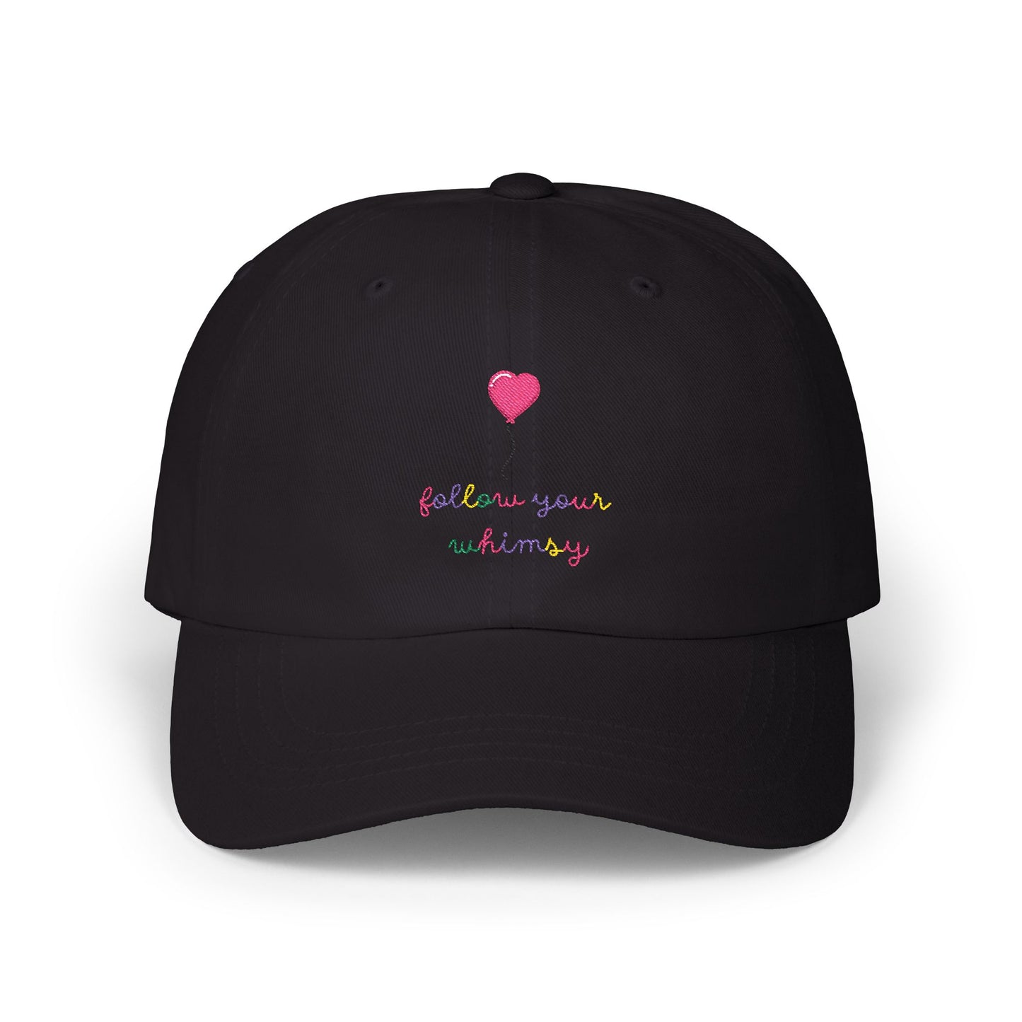 Follow Your Whimsy Heart Balloon Embroidered Baseball Hat