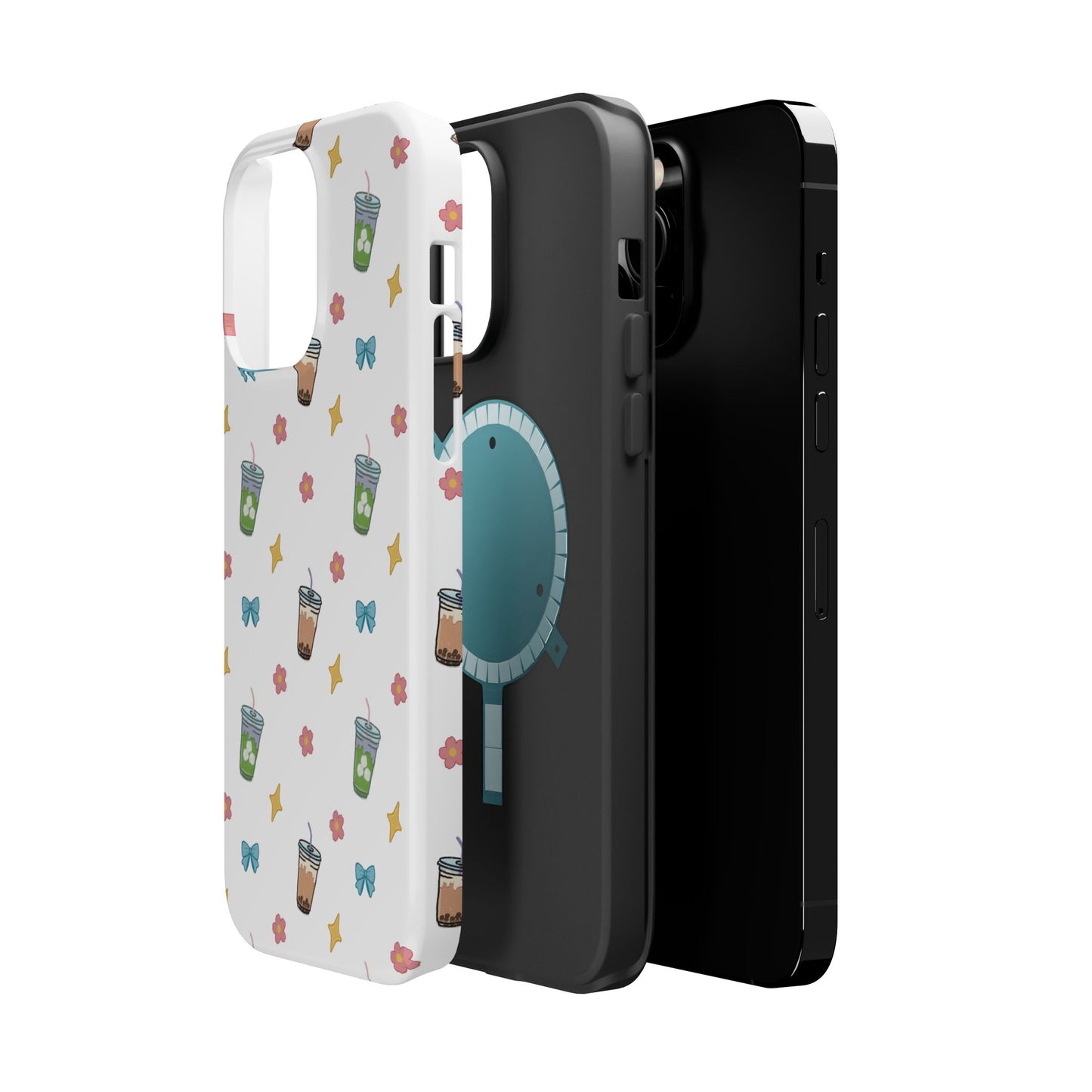 Cute Milk Tea Boba Iced Matcha Pattern Magnetic Impact Phone Case