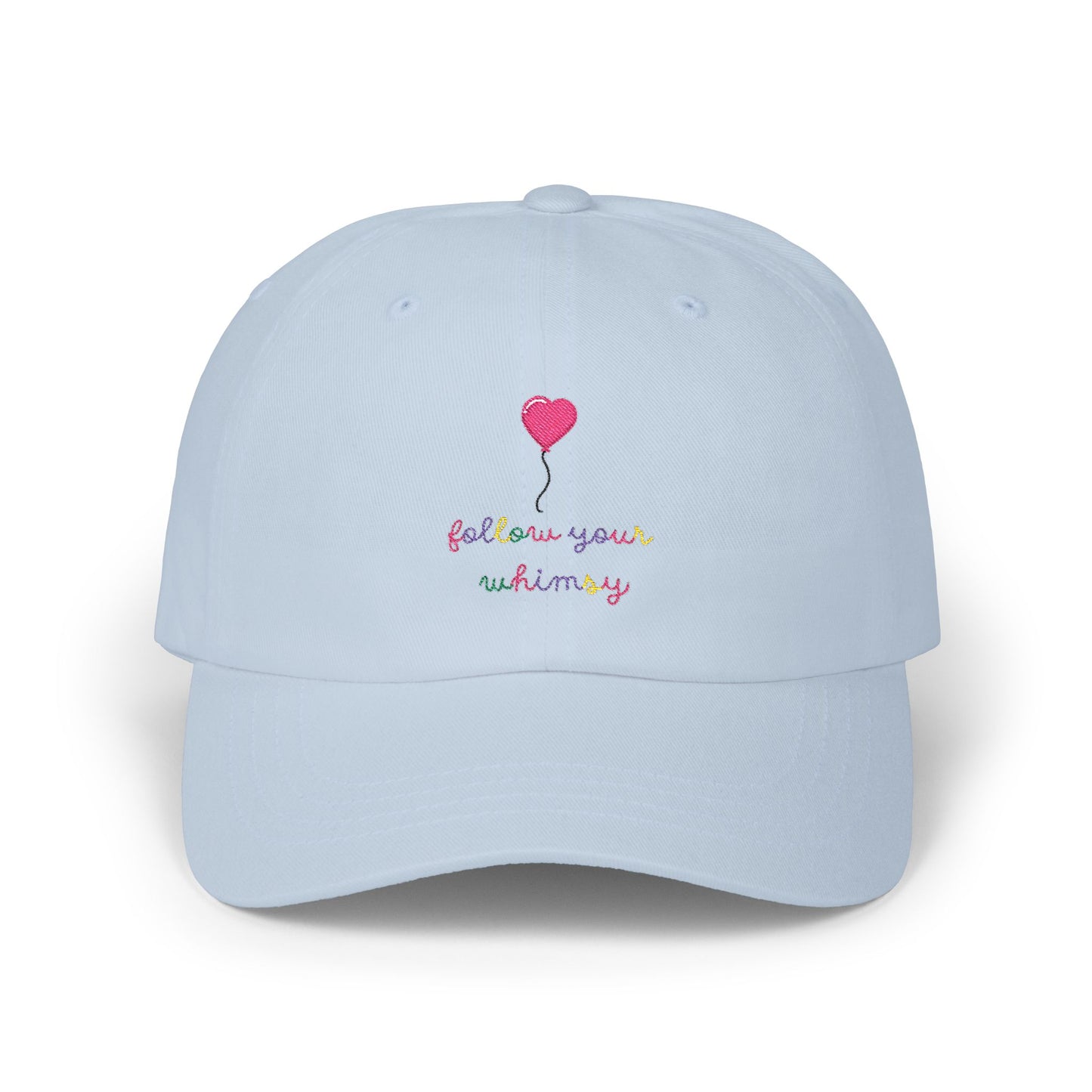 Follow Your Whimsy Heart Balloon Embroidered Baseball Hat