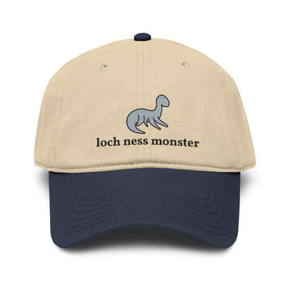 Loch Ness Monster Doodle Embroidered Baseball Cap