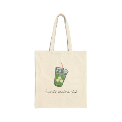 Lavender Matcha Club Canvas Tote Bag