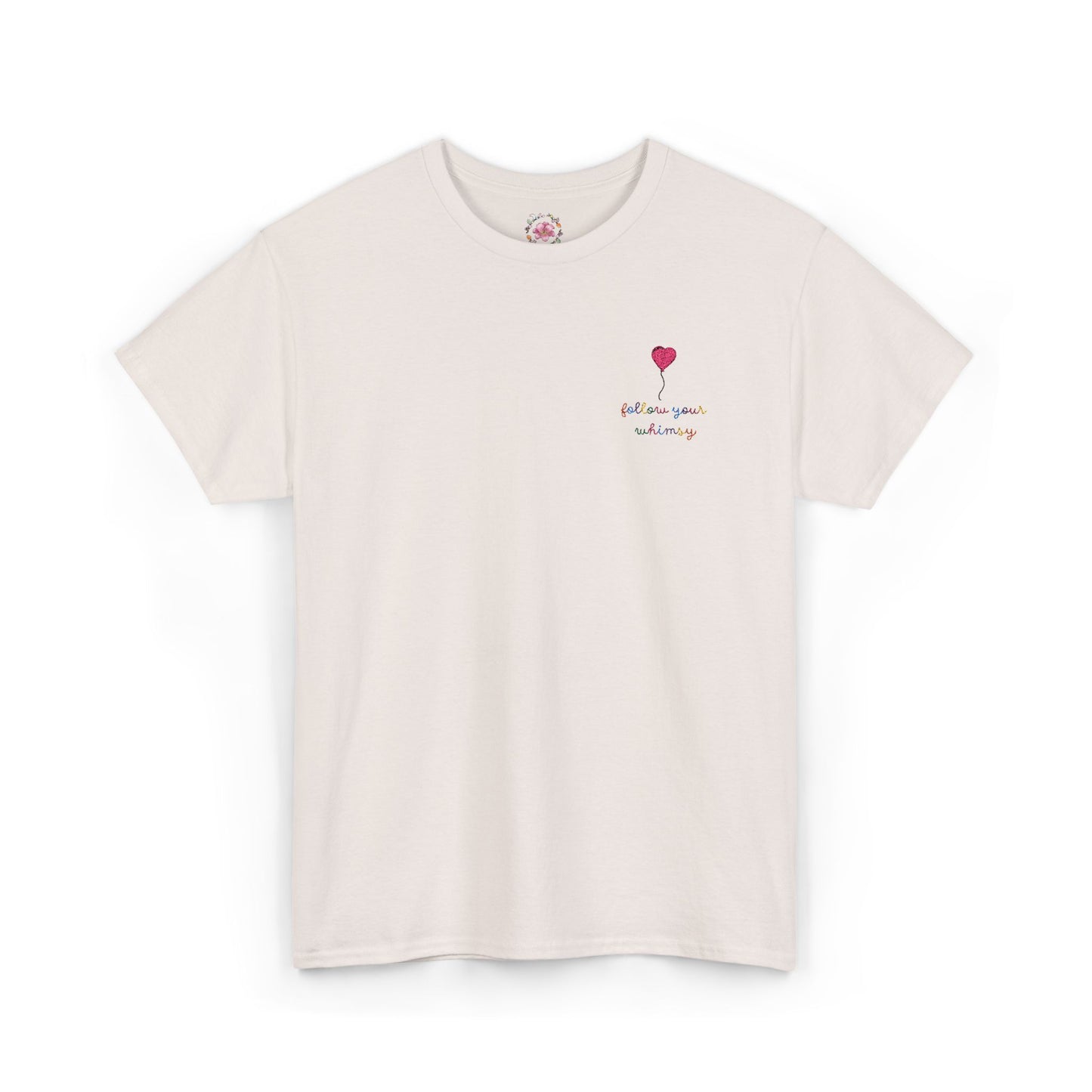 Follow Your Whimsy Heart Balloon Embroidered T Shirt