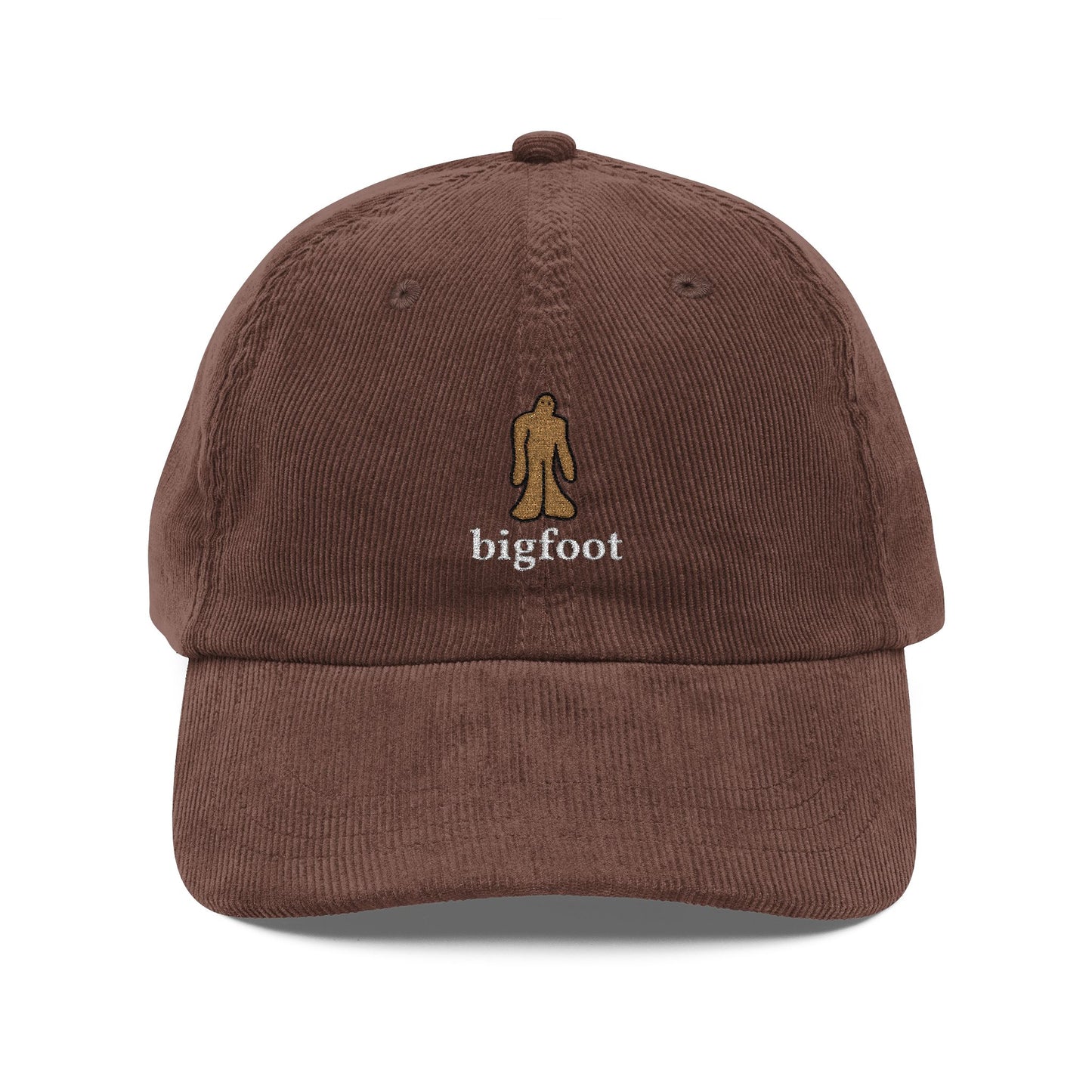 Corduroy Bigfoot Doodle Embroidered Cap