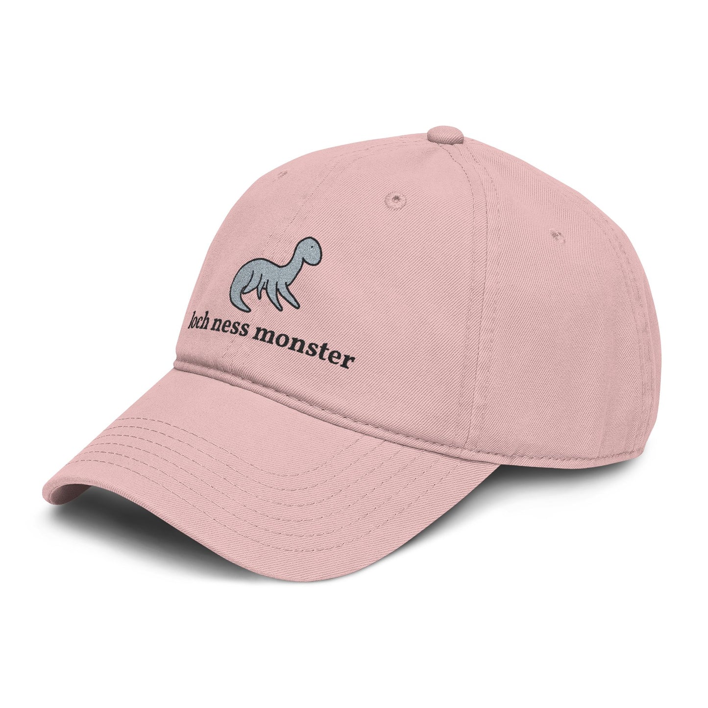 Loch Ness Monster Doodle Embroidered Baseball Cap