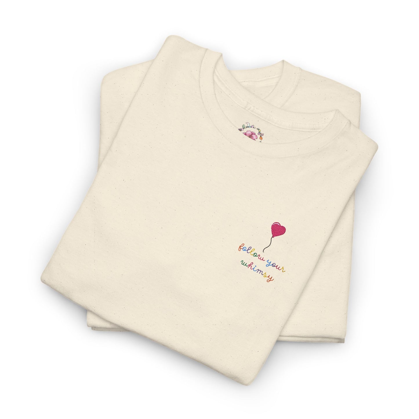 Follow Your Whimsy Heart Balloon Embroidered T Shirt