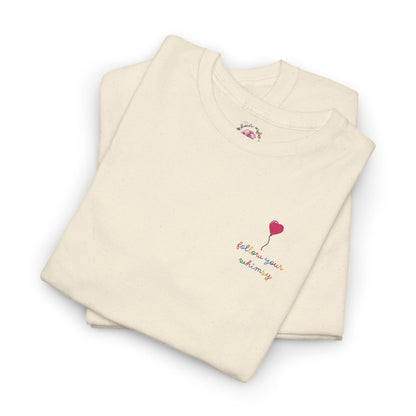 Follow Your Whimsy Heart Balloon Embroidered T Shirt