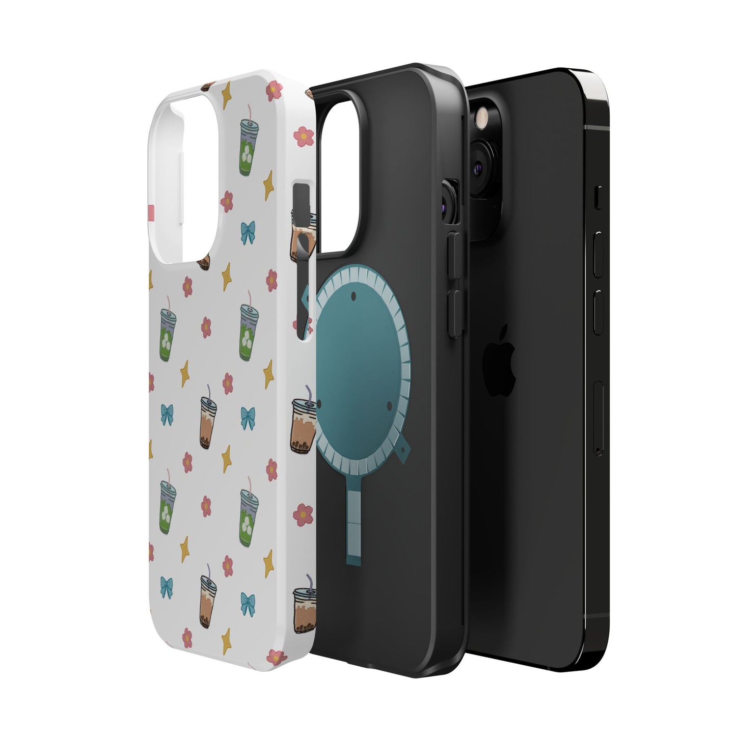 Cute Milk Tea Boba Iced Matcha Pattern Magnetic Impact Phone Case