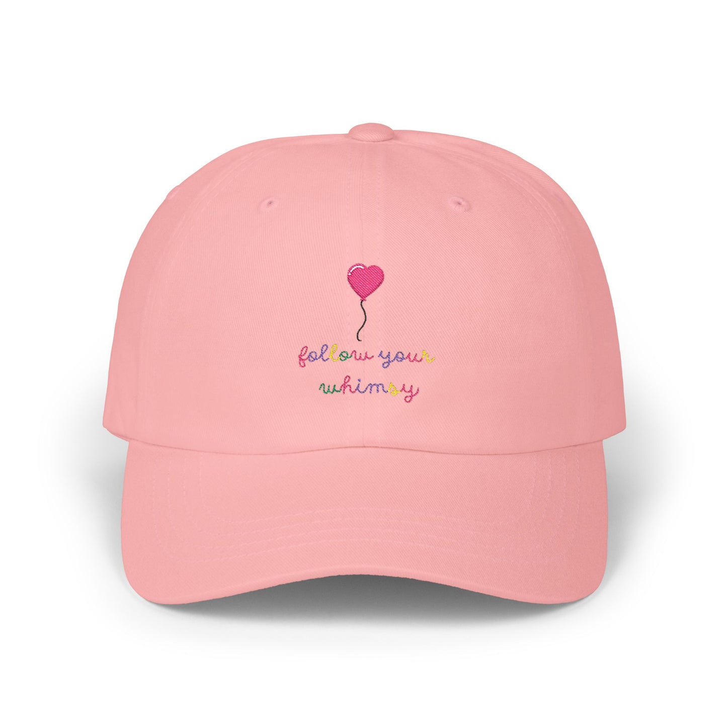 Follow Your Whimsy Heart Balloon Embroidered Baseball Hat