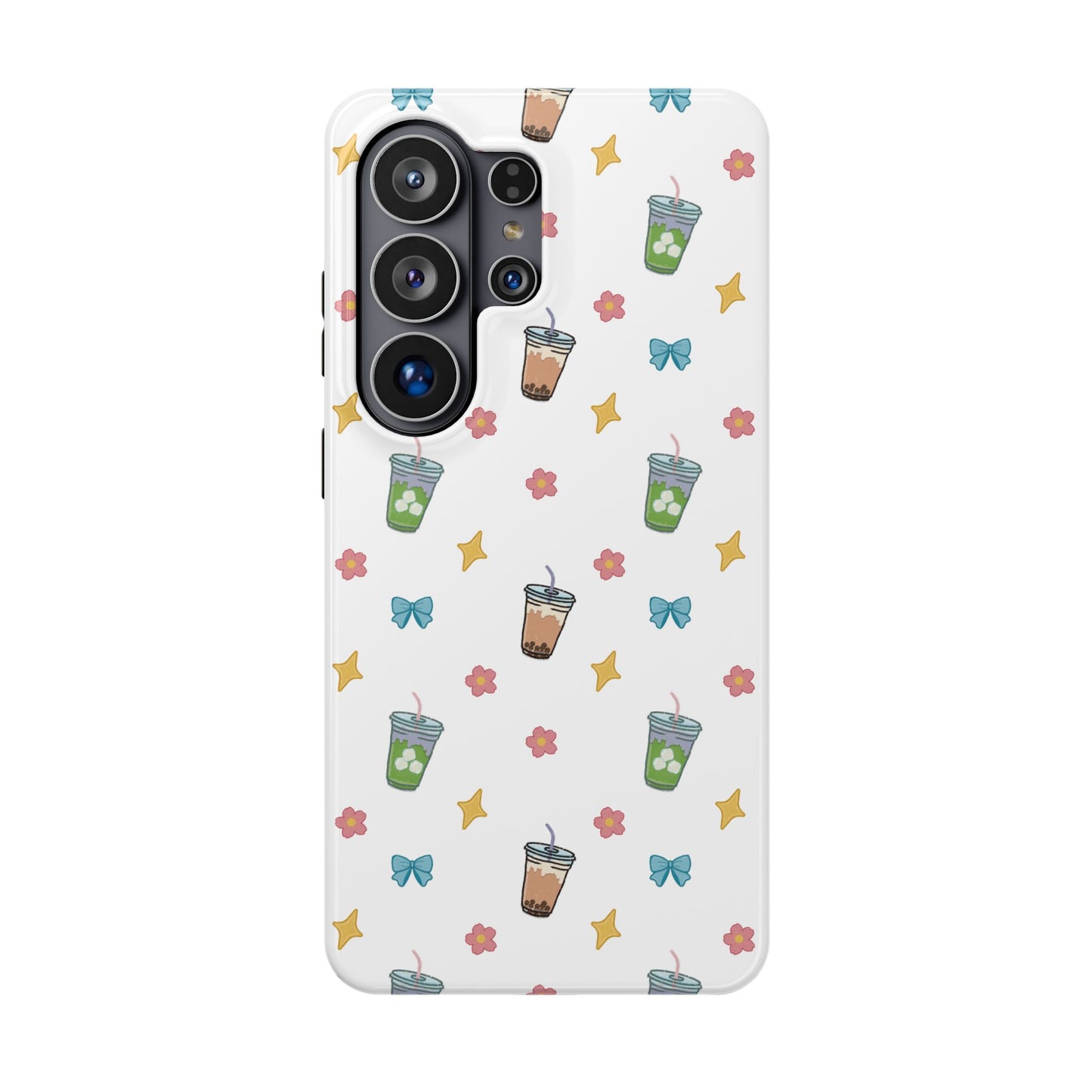 Cute Milk Tea Boba Iced Matcha Pattern Magnetic Impact Phone Case