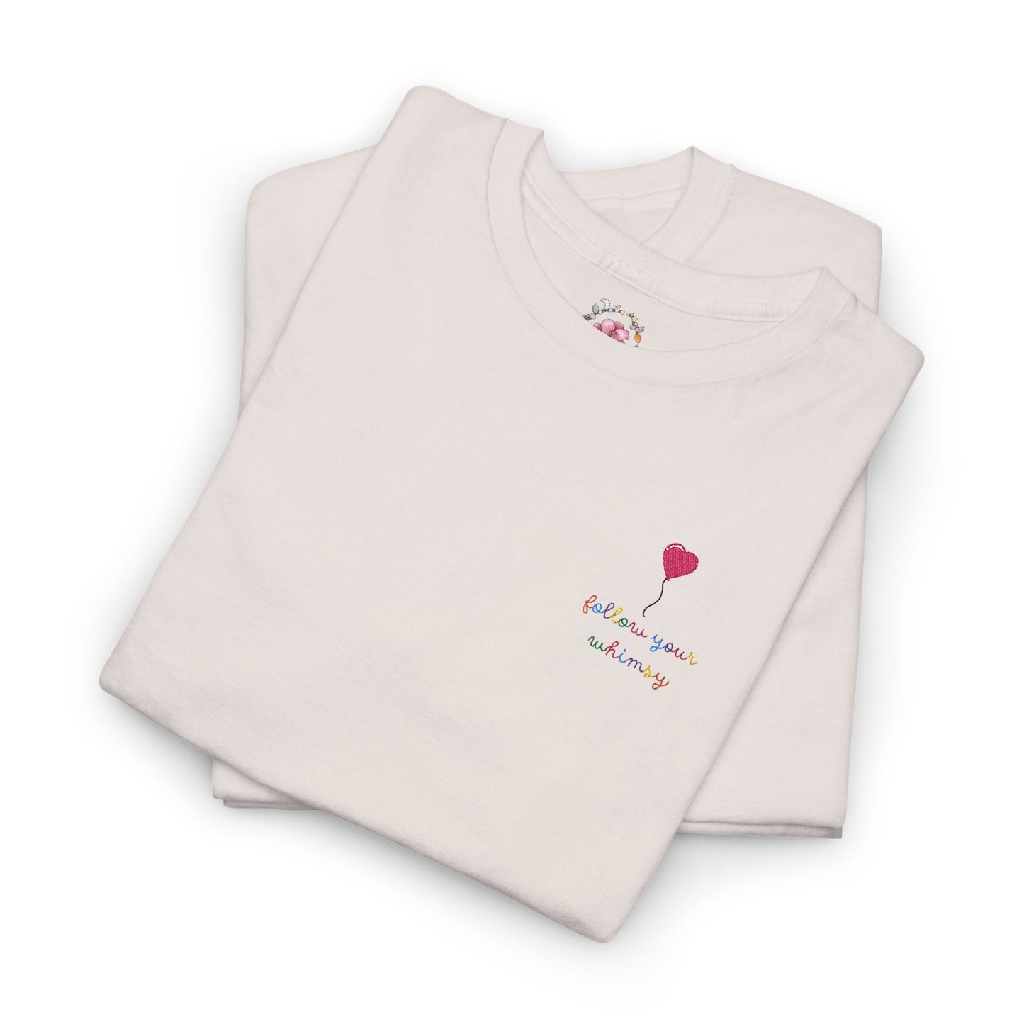 Follow Your Whimsy Heart Balloon Embroidered T Shirt