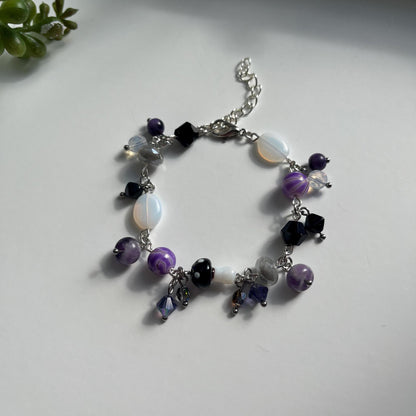 Black White Purple Mushroom Cluster Bracelet Ace Pride Asexual Demisexual