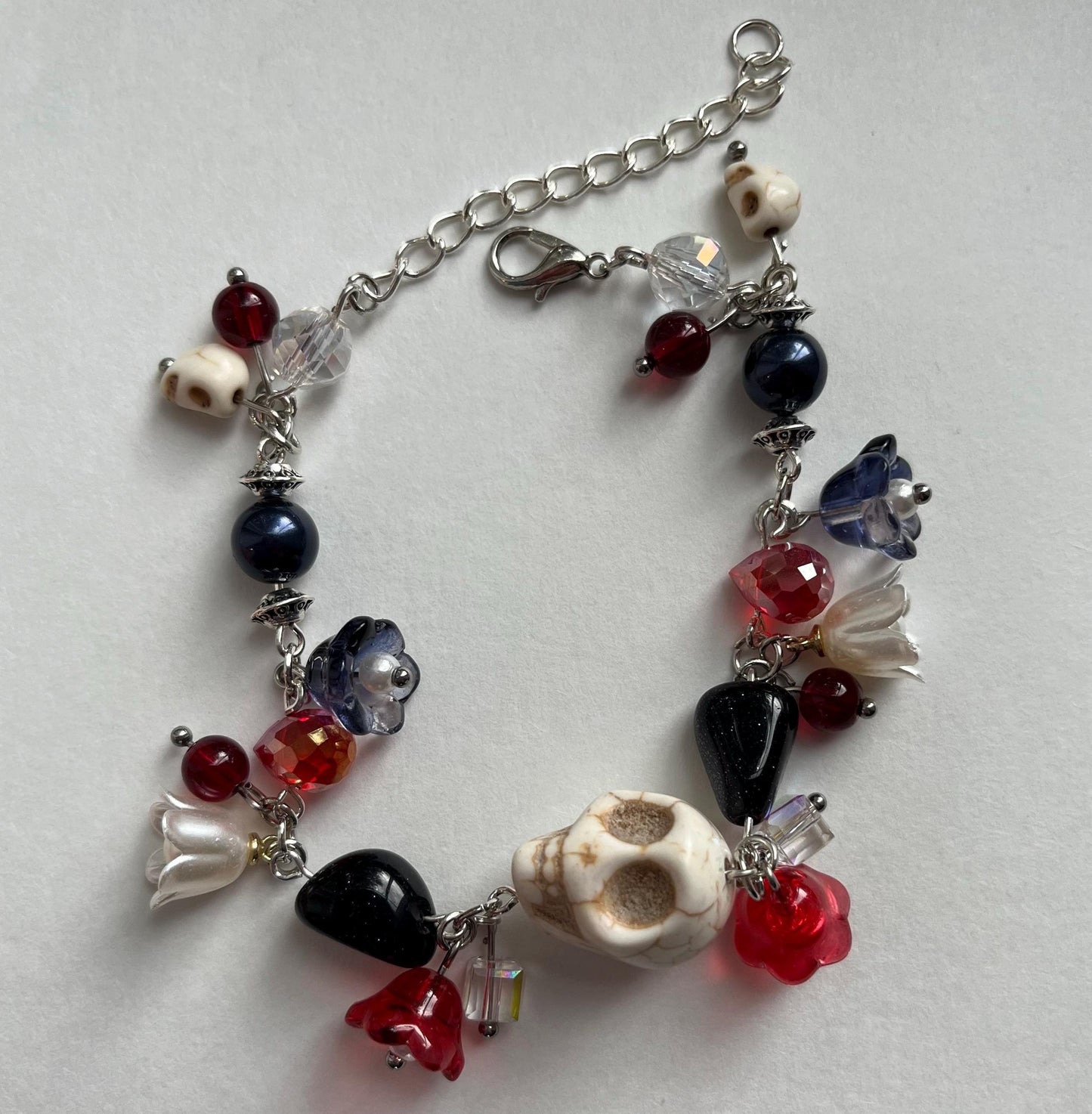Skull Spooky Halloween Gothic Cluster Bracelet Goth Vampire